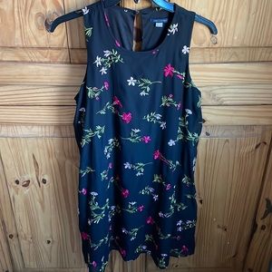TOMMY HILFIGER Black with Embroidered Flowers Sleeveless Dress Size 14